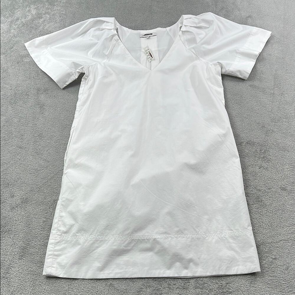 NEW Madewell XXS Kuma Dress NP093‎ White V-Neck Short Sleeve Dress Pockets Soft